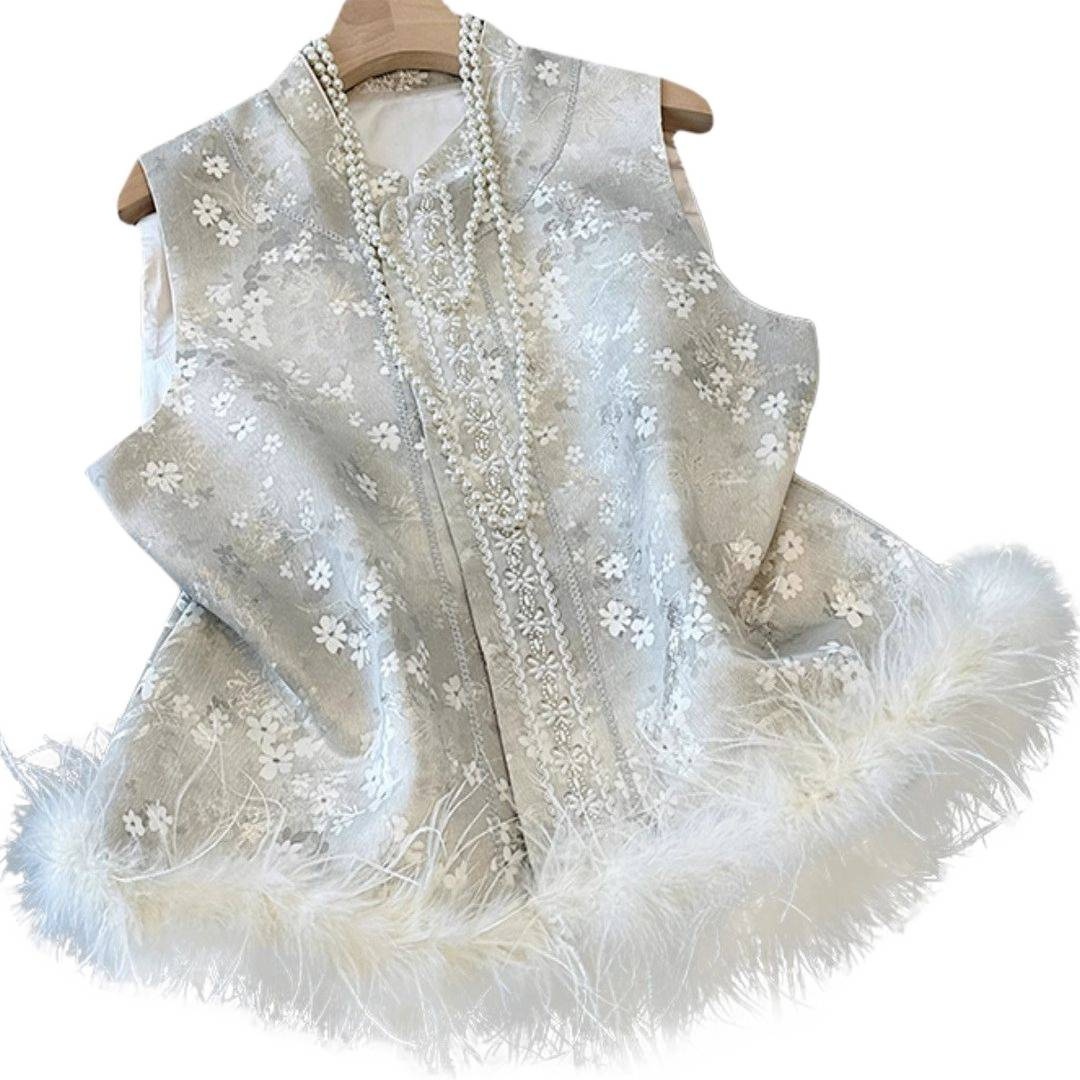 Chinesisches Damen-Top mit aufwendiger Stickerei, verjüngend, Herbst/Winter 2025, bauchbedeckend – ein modisches Accessoire für Damen._voghion.com