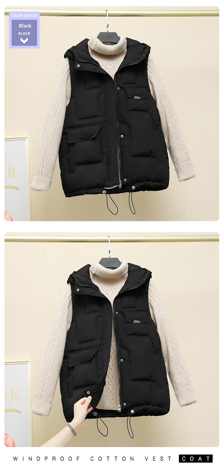 Herbst/Winter 2023: Neue figurformende Kapuzenweste im koreanischen Stil mit Wattierung für Damen_voghion.com