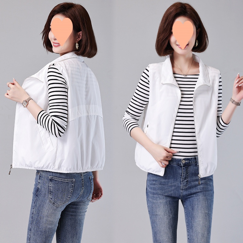 2025 New Women's Clothing For Middle-aged Moms, Stylish Thin Women's Short Outerwear, Small Size Summer Sleeveless Vest_voghion.com