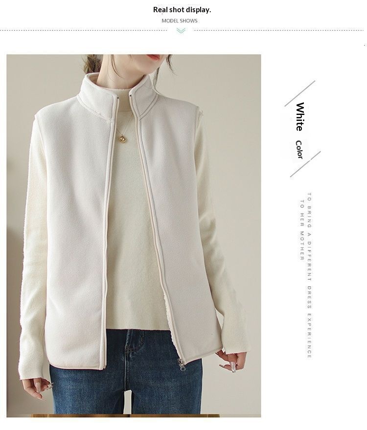 Neue, gefütterte Damen-Fleeceweste Herbst/Winter 2025, elegante Oberbekleidung im Western-Stil_voghion.com