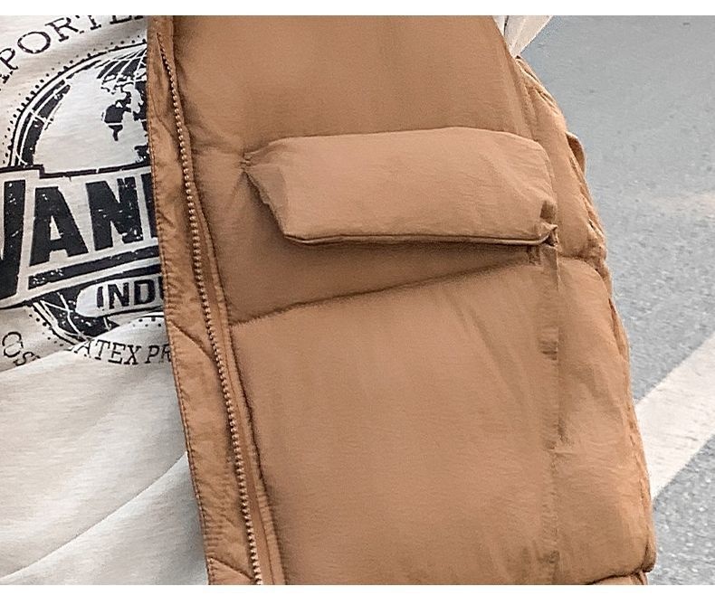 2025 Herfst Winter Nieuwe Mode Down Katoenen Opstaande Kraag Studenten Vest Jas Dames Koreaanse Stijl Effen Kleur Losse Pasvorm_voghion.com