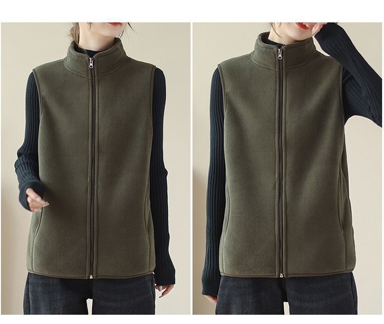 Neue, gefütterte Damen-Fleeceweste Herbst/Winter 2025, elegante Oberbekleidung im Western-Stil_voghion.com