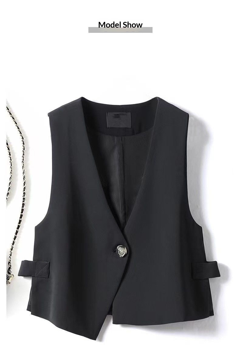 2025 Spring And Autumn New Korean Fashion Stylish Waistcoat Vest Blazer Jacket For Women_voghion.com