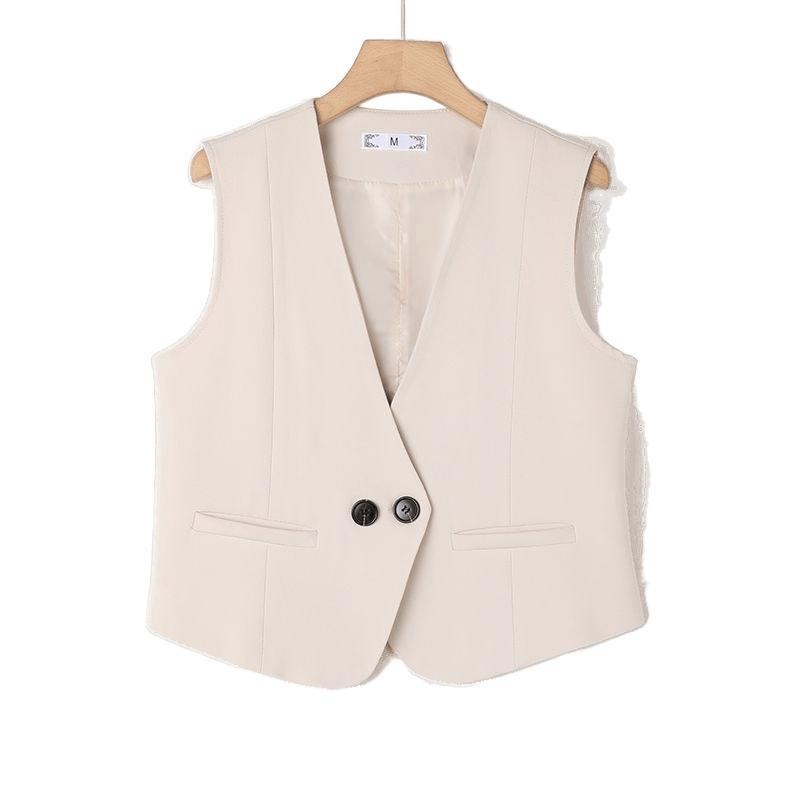 2025 Nieuwe lente/herfst dames slim fit afslankend vest met dubbele rij elegant modieus vest voor vrouwen direct van de fabriek over de grens_voghion.com