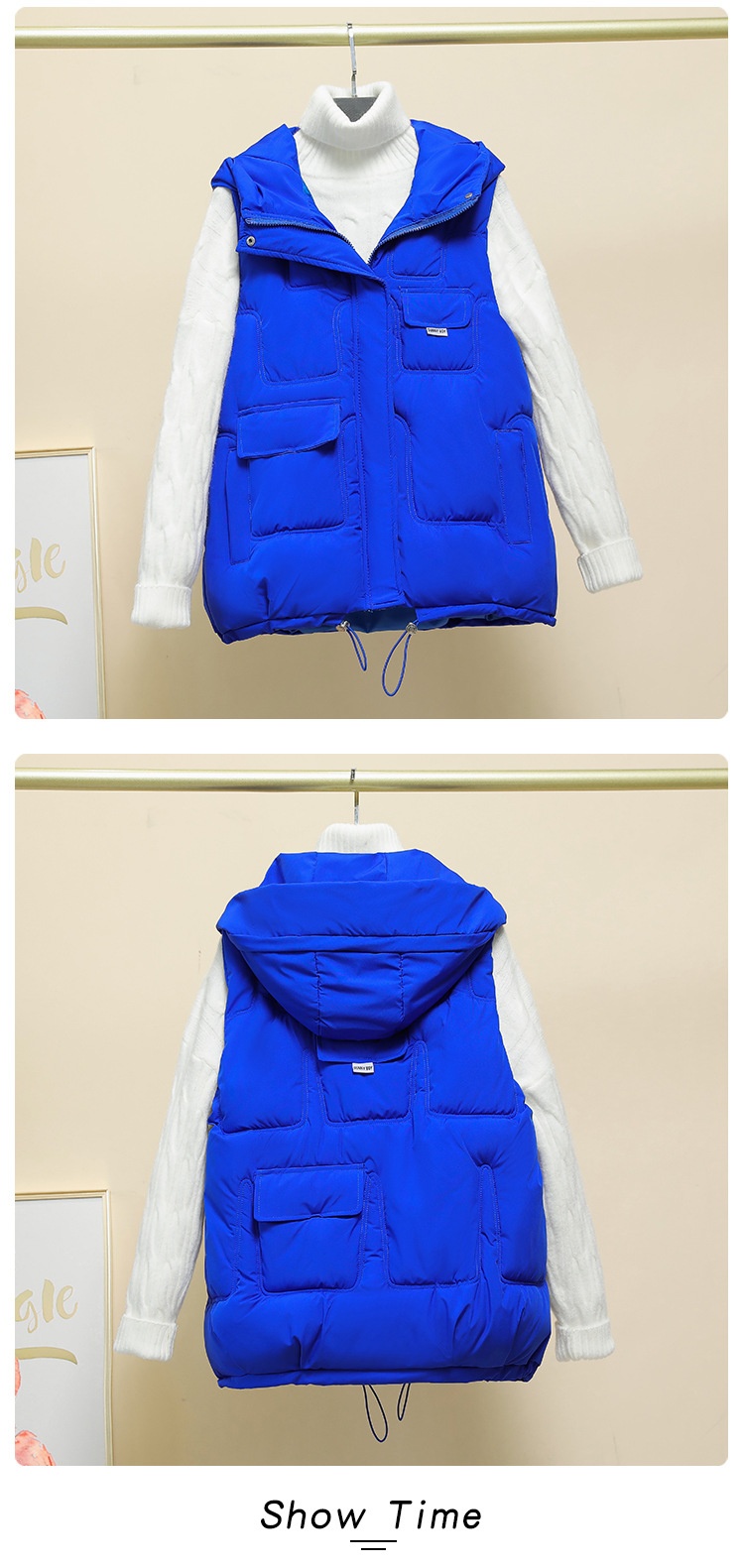 Herbst/Winter 2023: Neue figurformende Kapuzenweste im koreanischen Stil mit Wattierung für Damen_voghion.com