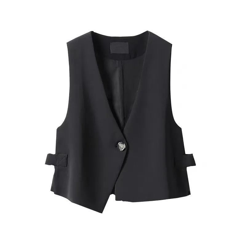 2025 Spring And Autumn New Korean Fashion Stylish Waistcoat Vest Blazer Jacket For Women_voghion.com