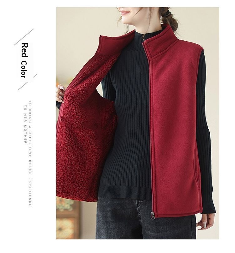 Neue, gefütterte Damen-Fleeceweste Herbst/Winter 2025, elegante Oberbekleidung im Western-Stil_voghion.com