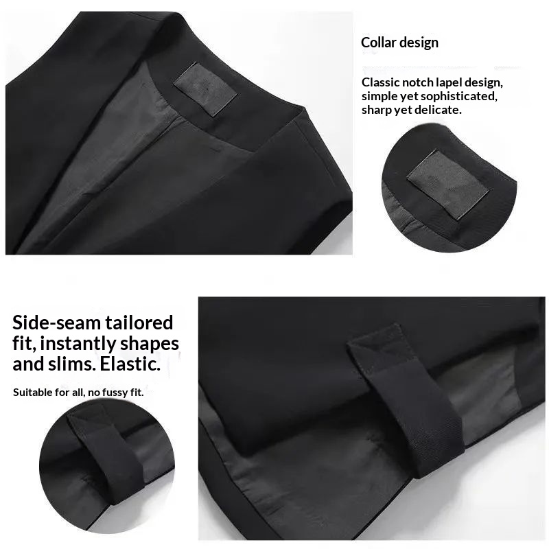 2025 Spring And Autumn New Korean Fashion Stylish Waistcoat Vest Blazer Jacket For Women_voghion.com