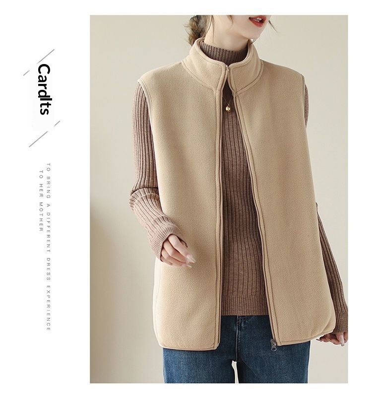 Neue, gefütterte Damen-Fleeceweste Herbst/Winter 2025, elegante Oberbekleidung im Western-Stil_voghion.com