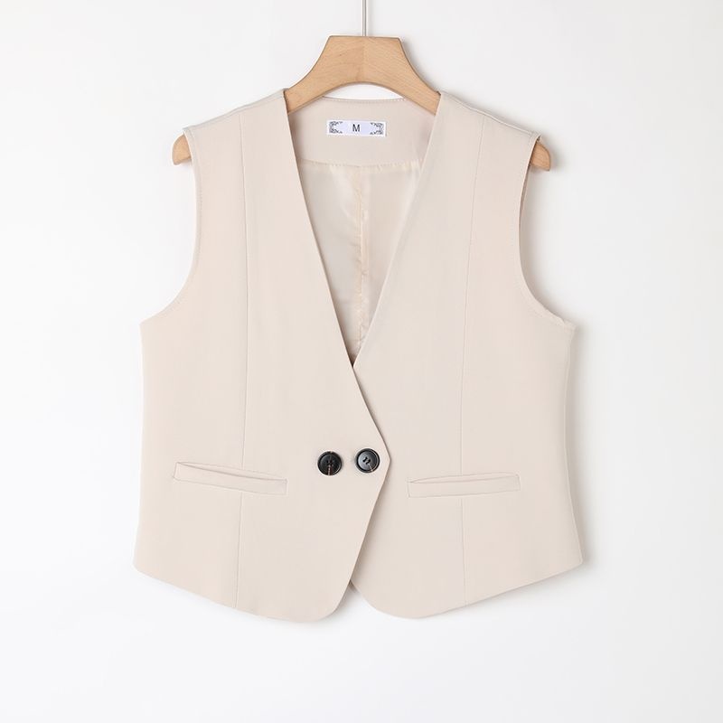 2025 Nieuwe lente/herfst dames slim fit afslankend vest met dubbele rij elegant modieus vest voor vrouwen direct van de fabriek over de grens_voghion.com