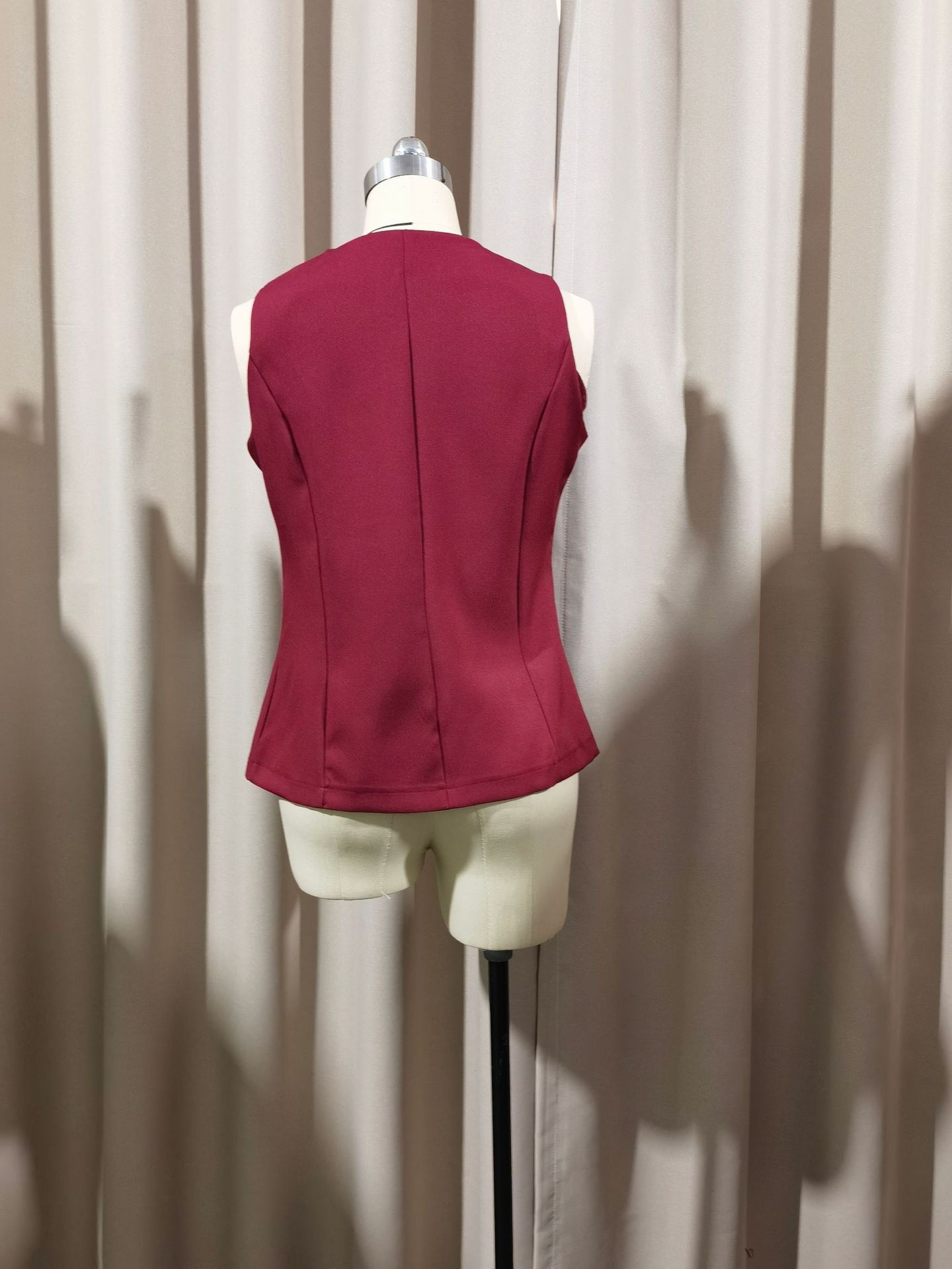 Women's Clothing Summer European And American Women's Cross-Border New Commuter Simple Fashion Button Solid Color Casual Top Round Neck_voghion.com