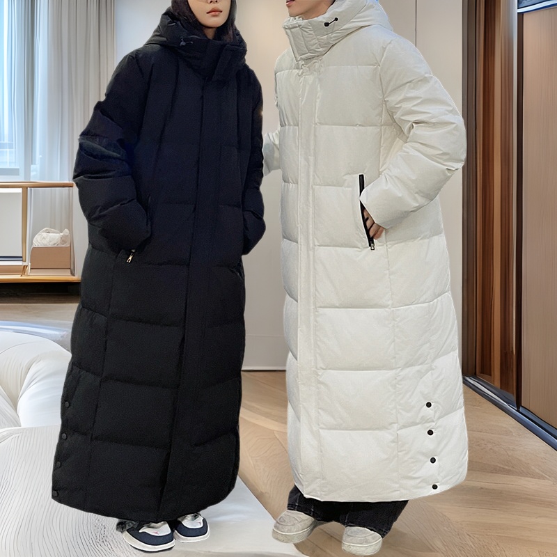boy Down Jacket 2024 Winter New Couple Long Detachable Hood Thickened Warm High-end Casual Men's Coat Trendy_voghion.com
