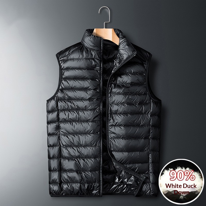 Giacca leggera da uomo con colletto alto, sportiva, autunnale, da ragazzo, con marchio Dropshipping, abbigliamento invernale, calda, in piuma d'anatra bianca_voghion.com