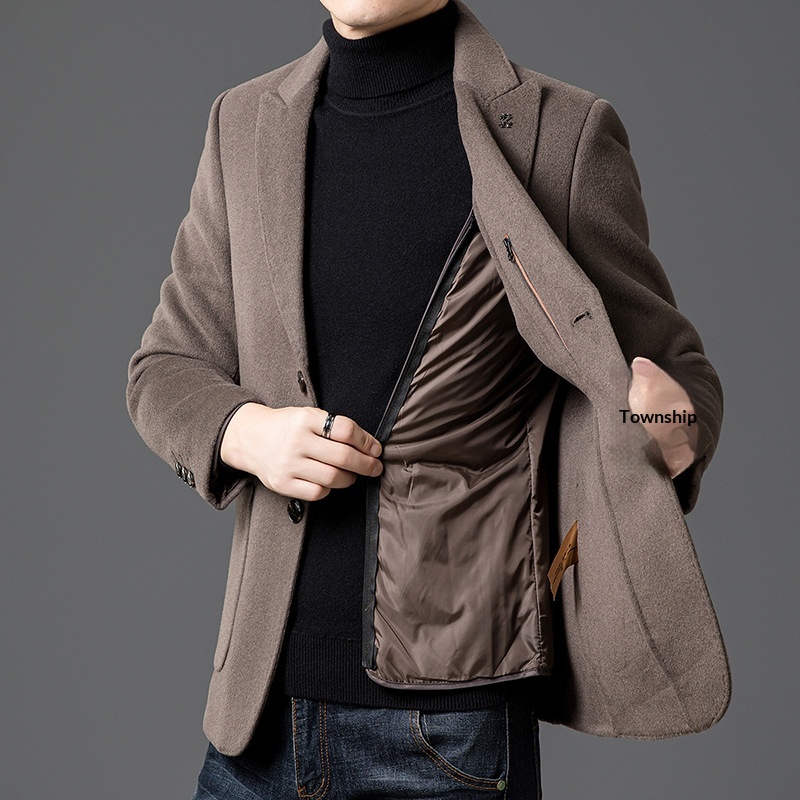 boy Boy Boy Winter New Men's Goose Down Liner Coat With Suit Collar, Trendy Loose Fit For Middle-aged And Young Men, Thickened_voghion.com