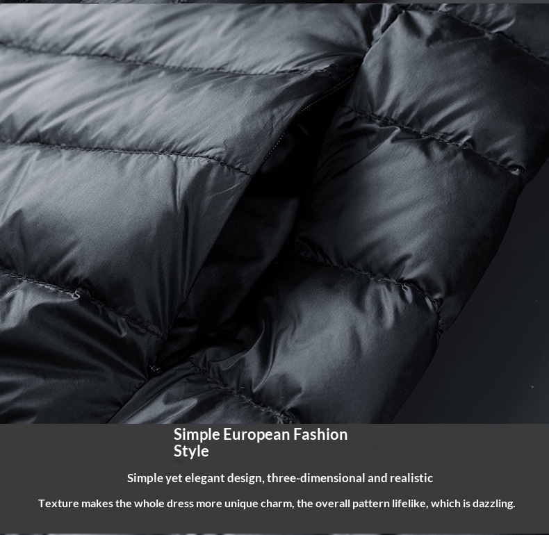 Giacca leggera da uomo con colletto alto, sportiva, autunnale, da ragazzo, con marchio Dropshipping, abbigliamento invernale, calda, in piuma d'anatra bianca_voghion.com