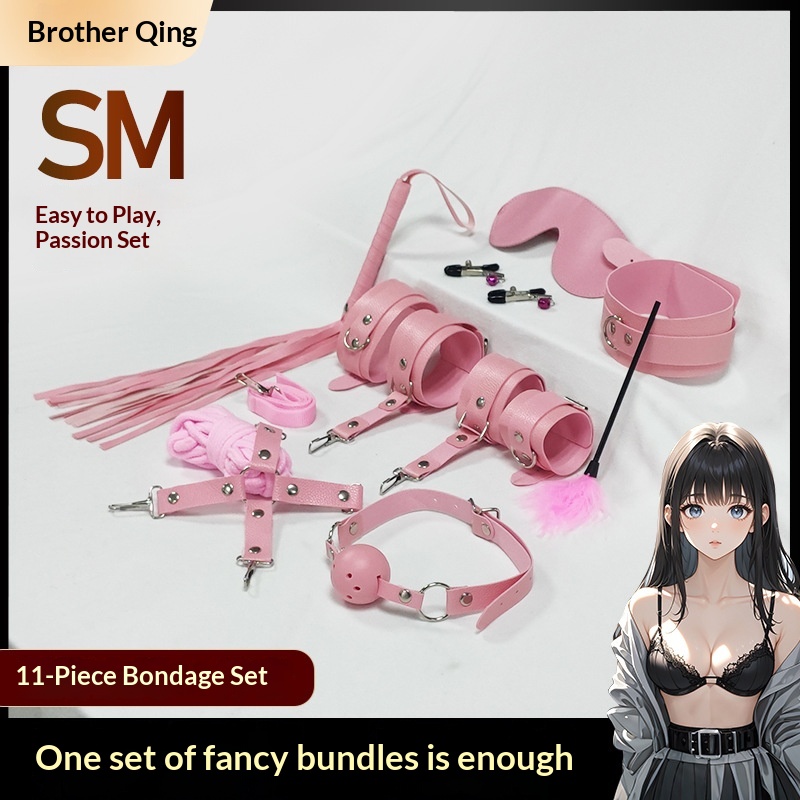 Eros Lab SM Set Bundle Otto Oggetti Erotici in Pelle Qingge Coppia Alternativa Bondage Formazione Forniture per Adulti_voghion.com
