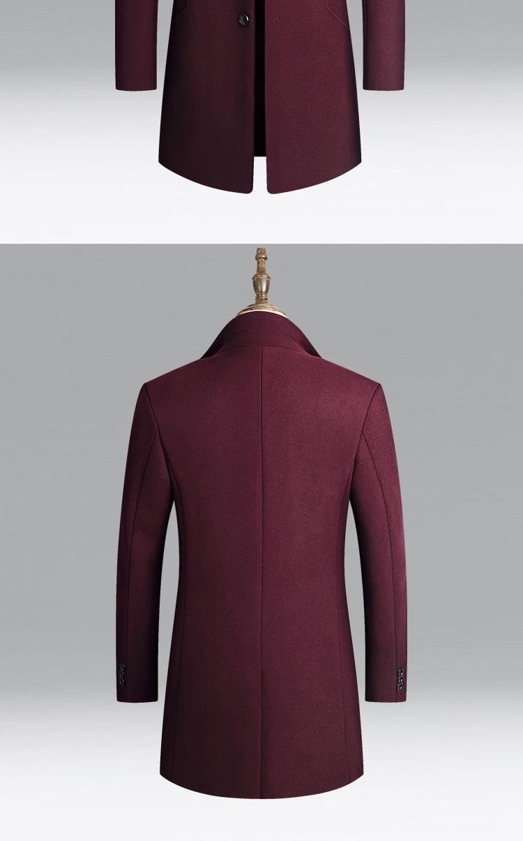 boy Boy 2025 New Autumn Winter Casual Slim Trench Coat Mid-Length Woolen Men's Clothing_voghion.com