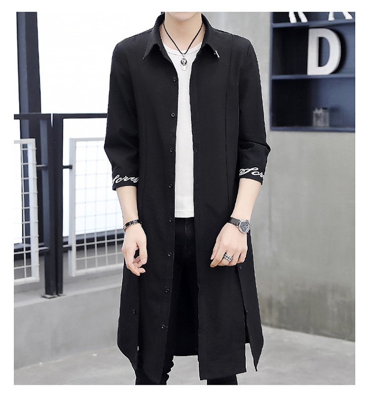 Damenbekleidung Dropshipping Sommer Neuer Herren Trenchcoat Stilvolle, verlängerte, kniehohe Sonnenschutzjacke mit halben Ärmeln Cape_voghion.com