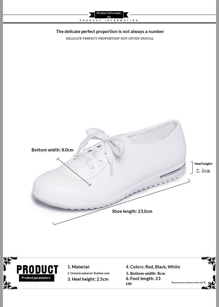 ShoeGlobe Damen-Schnürschuhe mit flacher Sohle, Größe L (41/42), vielseitig, bequem, aus weichem Leder, weiß, ideal für Schülerinnen, Krankenschwestern und Berufstätige._voghion.com