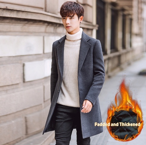 boy Boy Winter New Men's Wool Korean Style Slim Fit Mid-Length Trench Thickened Warm Woolen Coat_voghion.com