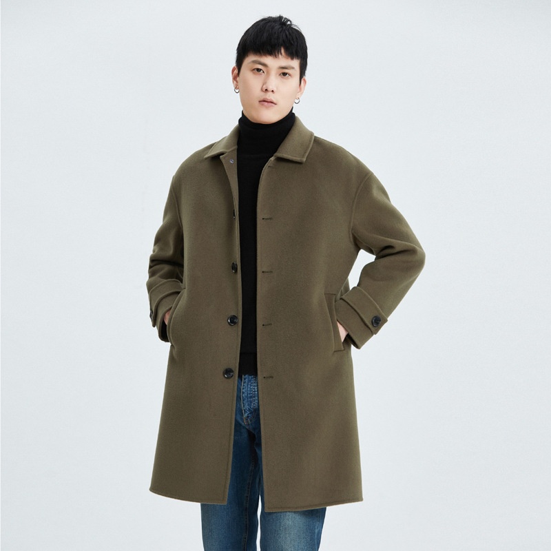 boy Boy Winter Korean Version Double-Sided Cashmere For Men High-End Turn-Down Collar Loose Drop Shoulder Mid-Length Woolen_voghion.com