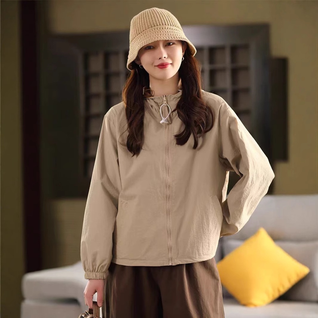 2025 Women's Clothing Women's New Reversible Jacket, Cotton Fashion Drawstring Cardigan, Outerwear Trench Coat, Spring Style_voghion.com