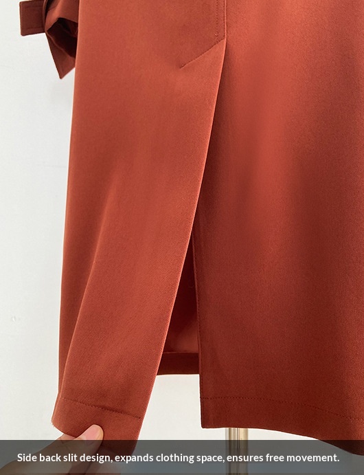 Women's Clothing Luxi Main Promotion 2025 Autumn New Draped British Style Loose Mid-Length Over-The-Knee Trench Coat Women's Jacket 9968_voghion.com