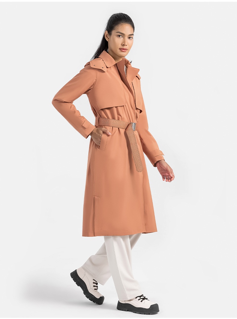 Trench lungo da donna, con cappuccio, collo rovesciato, vita sottile, antivento, impermeabile, traspirante, giacca casual da esterno_voghion.com