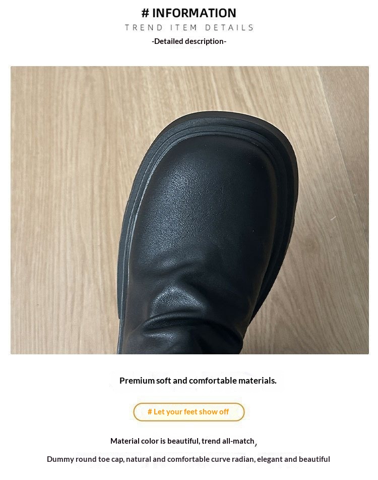 ShoeGlobe High Tube Fashion V Slim Thick Sole Autumn Winter 2025 Vielseitige Reitstiefel mit hohem Schaft und dicker Sohle_voghion.com