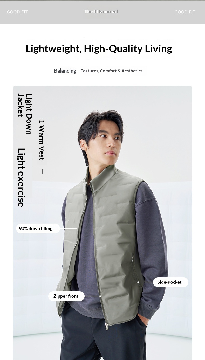 Giubbotto invernale leggero e caldo da uomo, con cappuccio e gilet sportivo da esterno_voghion.com