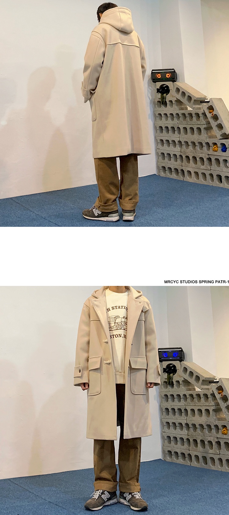 boy Boy MYQ Winter Wool For Men Korean Style Trendy Mid-Length Men's Trench Coat Loose Hooded Thickened Woolen Jacket_voghion.com