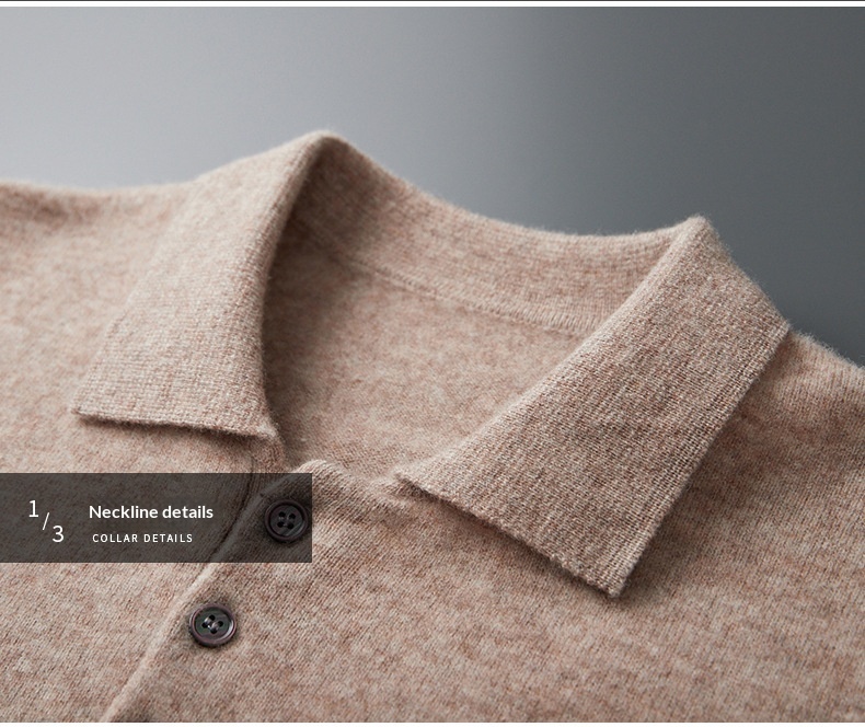 jongen Jongen Herfst Winter Nieuwe Stijl Eerste Lijn Ready-to-Wear Polo Heren Business Casual Wollen Gebreid Overhemd Kraag Trui Fabriek_voghion.com