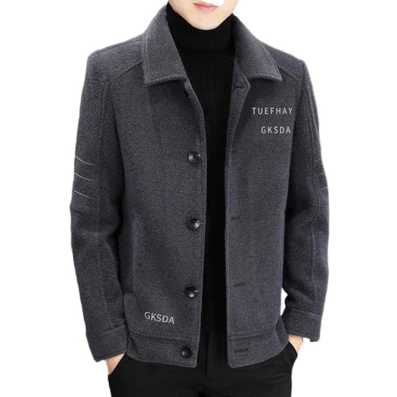 Women's Clothing New Short Style Autumn Winter Woolen Men's Thickened Jacket High-end Casual Trench Coat_voghion.com