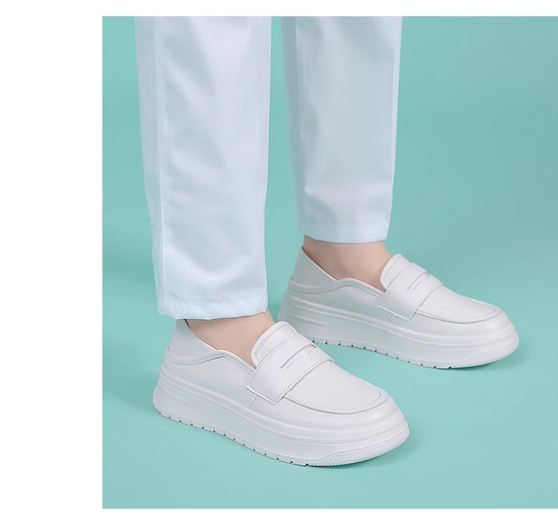 ShoeGlobe ShoeGlobe Dicke Sohle, atmungsaktiv, Sommer 2025, weiche Sohle, lässig, vielseitig, rutschfest, einzelner medizinischer Schuh, weiß, Damen, mittelhoher Absatz_voghion.com