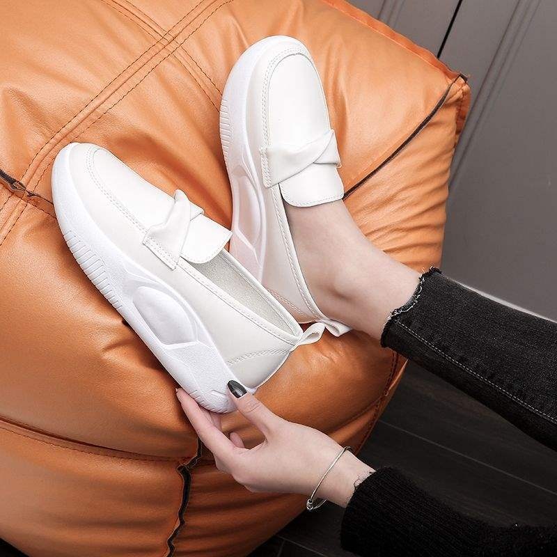 ShoeGlobe ShoeGlobe Nurse Women Summer Soft White Shoes Breathable Non-Slip Comfortable Hospital Work Odor-Resistant Thick Sole Flats_voghion.com