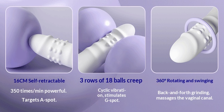 Eros Lab Jiuai Pearl - Vibrador giratorio telescópico para masturbación femenina, masajeador AV Stick, juguetes para mujeres, productos sexuales para adultos_voghion.com