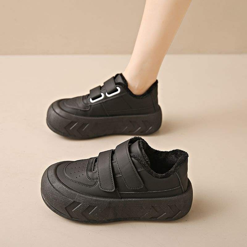 ShoeGlobe Damen-Krankenschwesterschuhe, Herbst/Winter, fleecegefüttert, flach, bequem, weiche Sohle, rutschfest, weiße Arbeitsschuhe für Krankenhaus und_voghion.com