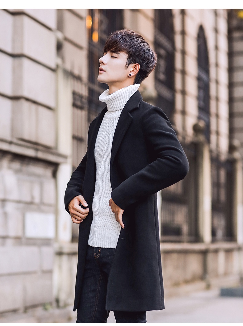 boy Boy Winter New Men's Wool Korean Style Slim Fit Mid-Length Trench Thickened Warm Woolen Coat_voghion.com