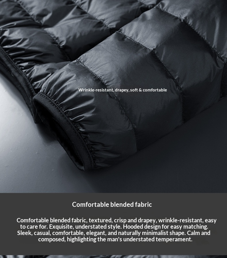 Giacca leggera da uomo con colletto alto, sportiva, autunnale, da ragazzo, con marchio Dropshipping, abbigliamento invernale, calda, in piuma d'anatra bianca_voghion.com