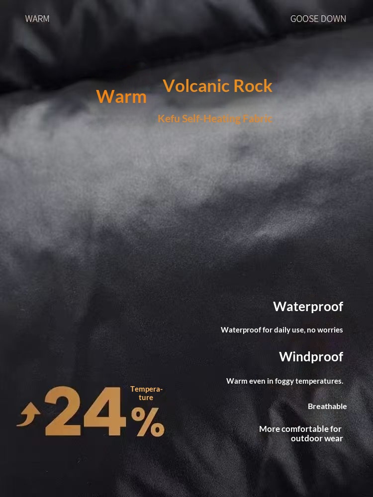 Erkek Siyah Altın Kaz %90 Karantina Kış Kapüşonlu Kısa Ceket Erkek Sıcak Mont İş Giysisi Kuş Tüyüyle Doldurulmuş_voghion.com