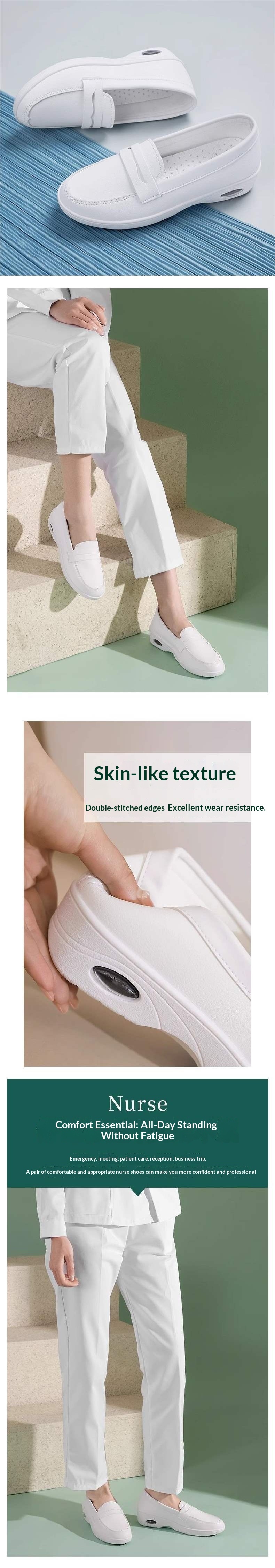 ShoeGlobe ShoeGlobe Air Cushion Thick Nurse Women Flat Soft Sole Breathable Non-Tiring Foot Non-Slip Deodorant Medical Staff Hospital Work_voghion.com