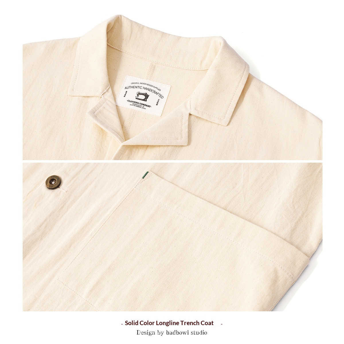 2023 Autumn Winter New Style Women's Clothing Women's Men's Trench Coat Retro Solid Color Mid-Length Turn-Down Collar Casual Blazer_voghion.com