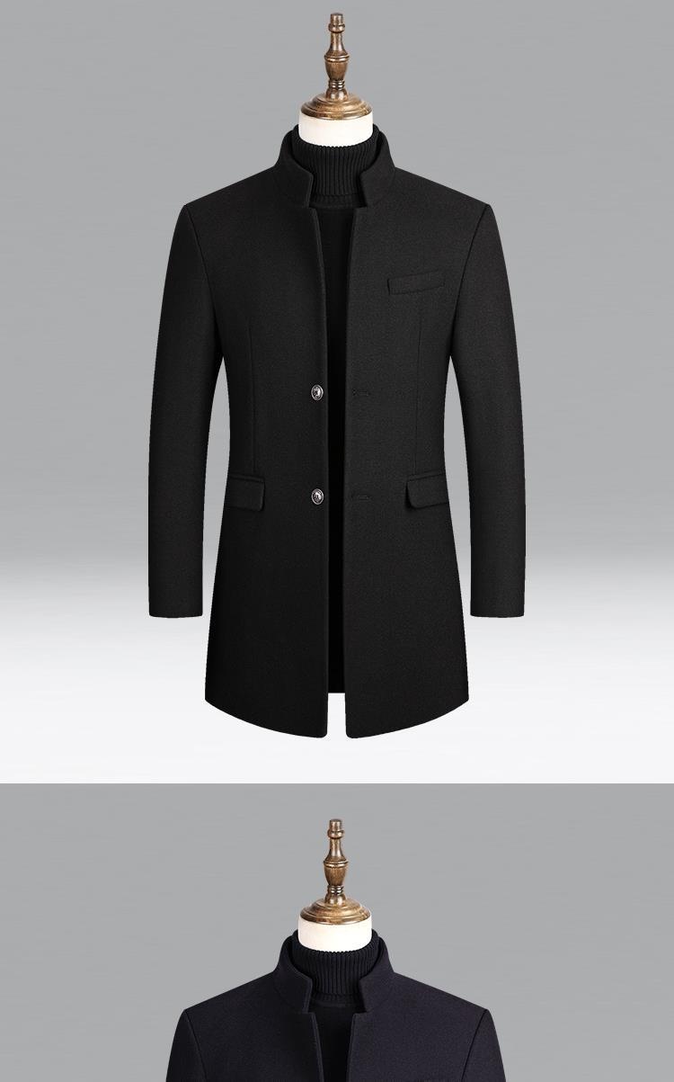 boy Boy 2025 New Autumn Winter Casual Slim Trench Coat Mid-Length Woolen Men's Clothing_voghion.com
