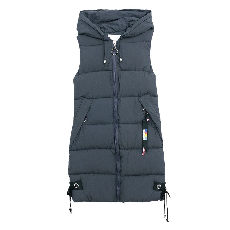 Dameskleding Buitenlandse Handel voor Vrouwen, Middellange Lengte, 2025 Herfst en Winter Nieuwe Koreaanse Mode Capuchon Slim Fit Plus Size Katoenen Vest_voghion.com