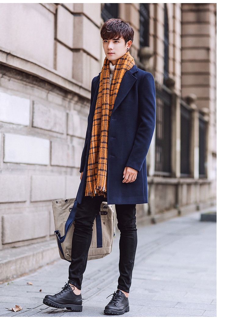boy Boy Winter New Men's Wool Korean Style Slim Fit Mid-Length Trench Thickened Warm Woolen Coat_voghion.com