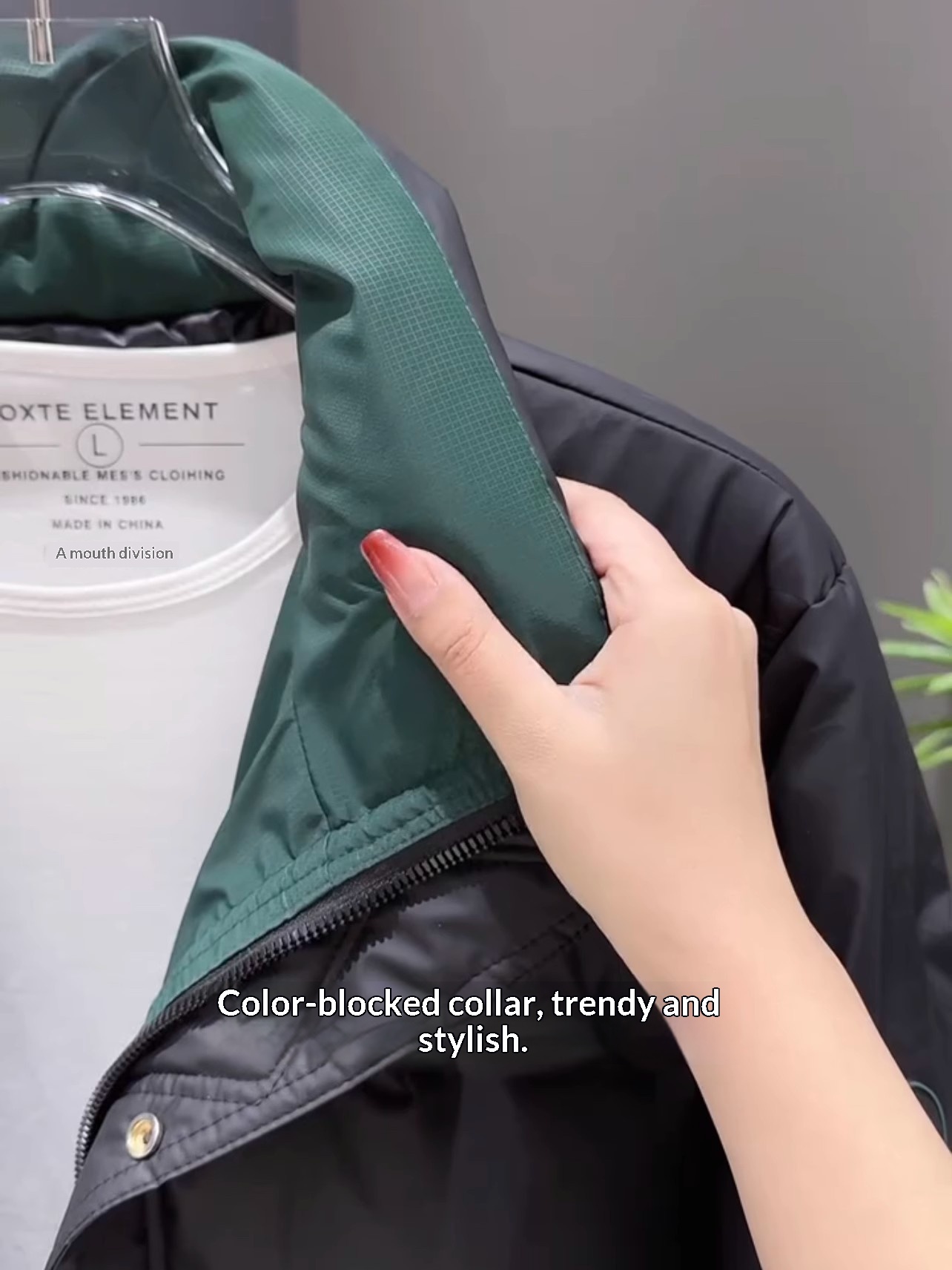 boy Down Jacket Stand Collar Winter New Thickened Color Block Warm Casual Short Coat Men's Trendy National Standard 50_voghion.com