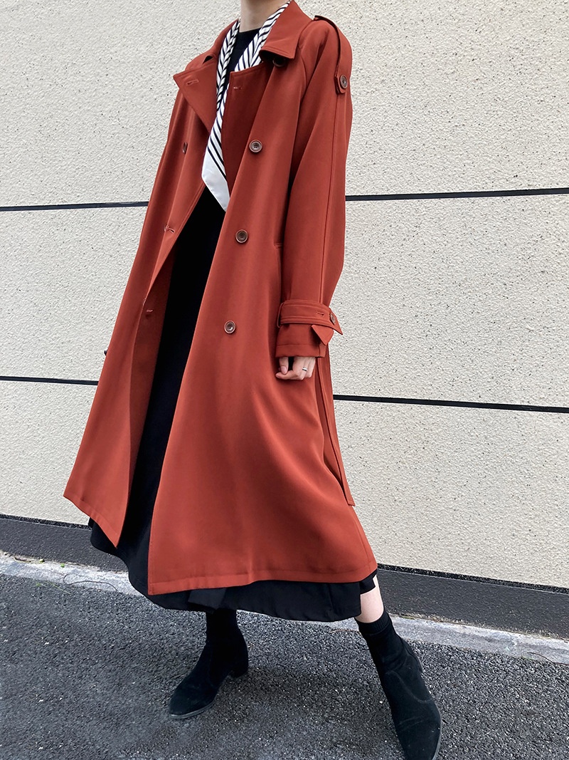 Women's Clothing Luxi Main Promotion 2025 Autumn New Draped British Style Loose Mid-Length Over-The-Knee Trench Coat Women's Jacket 9968_voghion.com