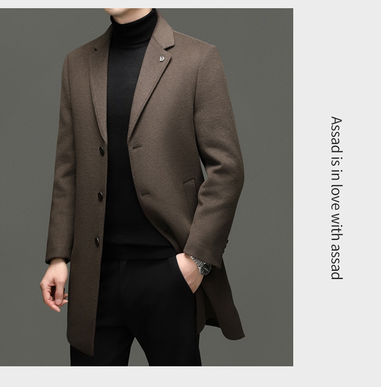 Boy Brand mittellanger Wollmantel aus reiner Wolle, Herren-Winterjacke mit herausnehmbarem Daunenfutter und Kragen_voghion.com