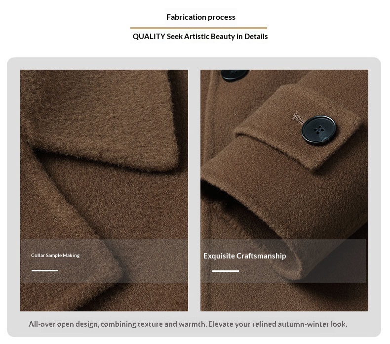 boy Boy 100% Autumn Winter Wool Men's Suit Collar Double Breasted Jacket Trench Woolen Mid-Length Coat_voghion.com