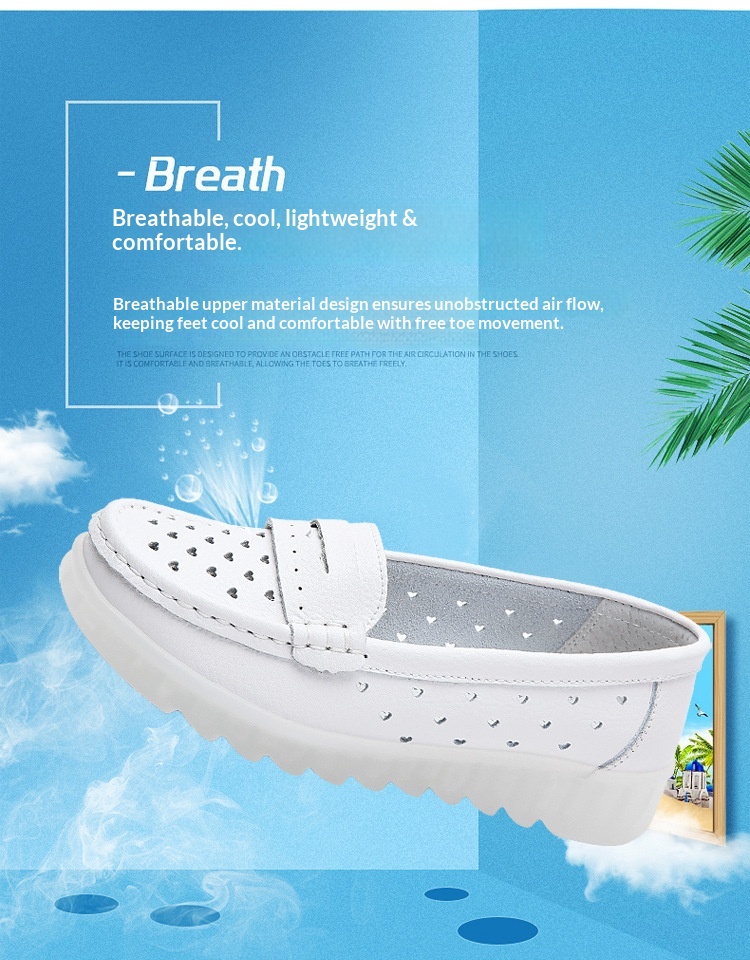 ShoeGlobe Damen-Krankenschwesterschuhe, weich, atmungsaktiv, bequem, dicke Sohle, einzeln, neues Modell, weiß, auf Lager, für Dropshipping_voghion.com